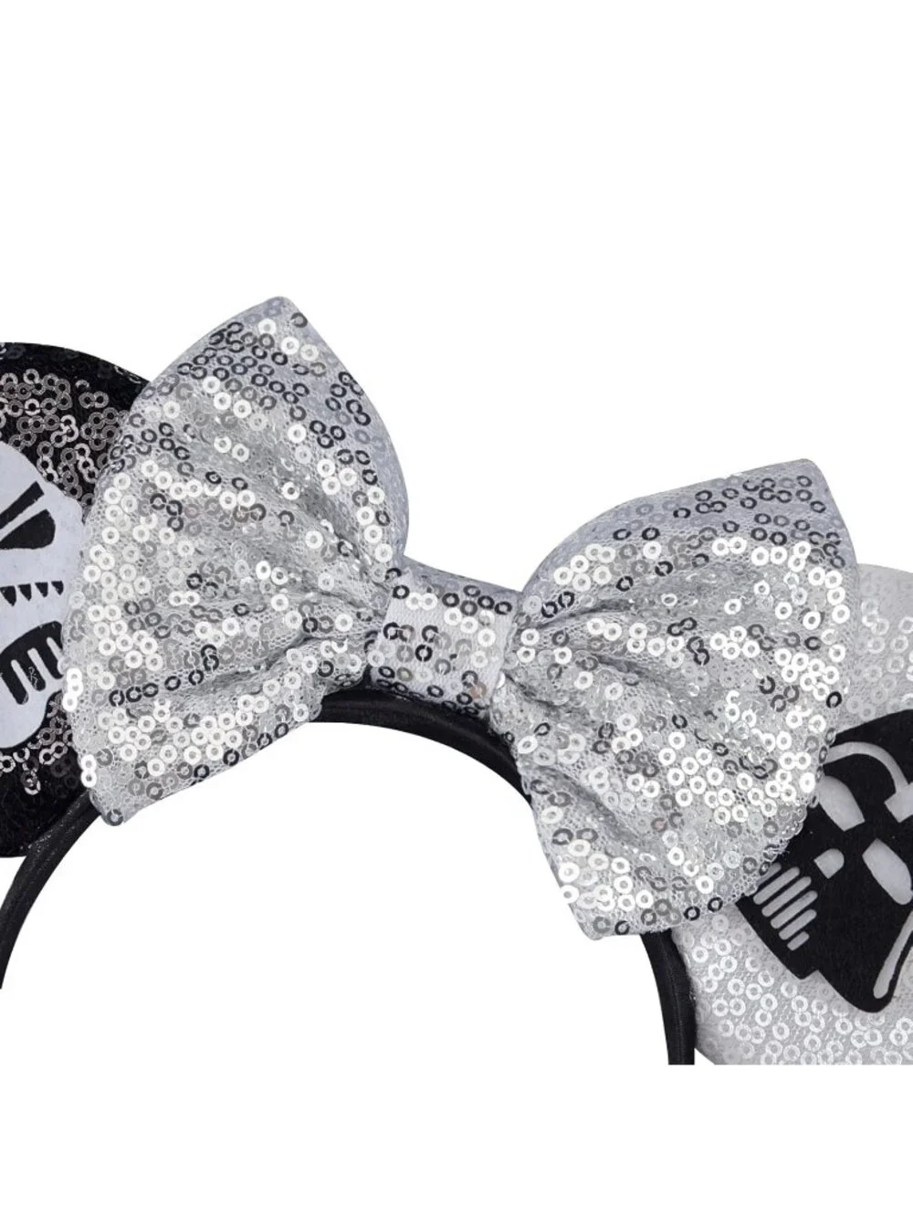 Women Ghost Sequin Halloween Mickey Mouse Headband for Cosplay